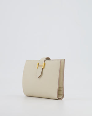 Hermès Bearn Compact Wallet in Craie Epsom Leather with Gold Hardware RRP £2,630