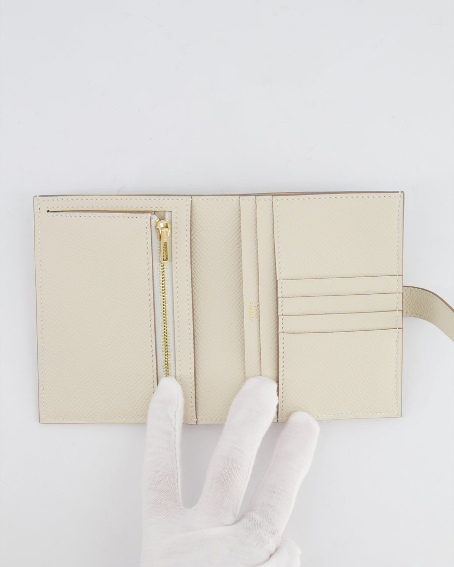 Hermès Bearn Compact Wallet in Craie Epsom Leather with Gold Hardware RRP £2,630