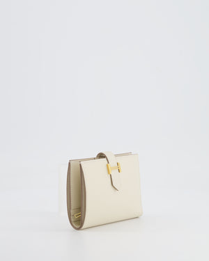 Hermès Bearn Compact Wallet in Craie Epsom Leather with Gold Hardware RRP £2,630