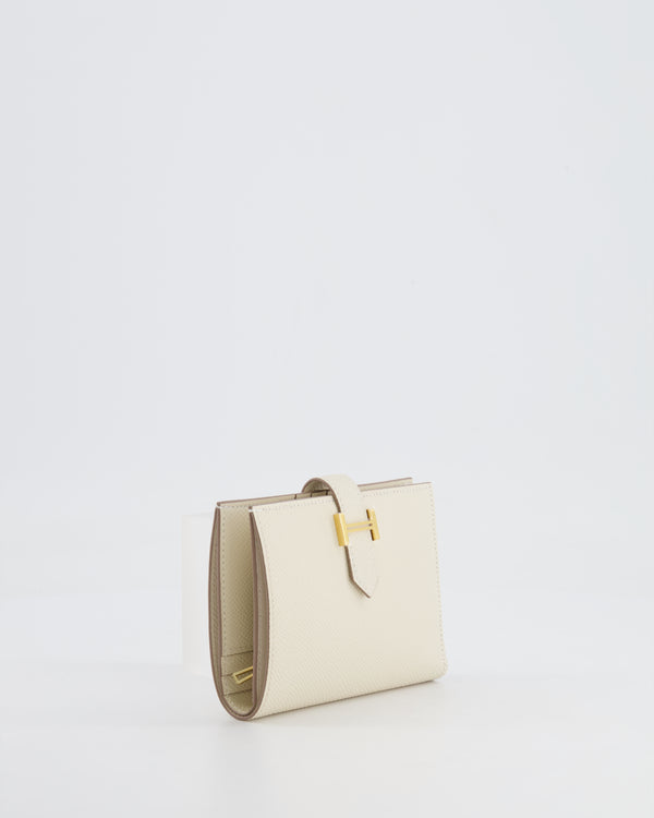 Hermès Bearn Compact Wallet in Craie Epsom Leather with Gold Hardware RRP £2,630