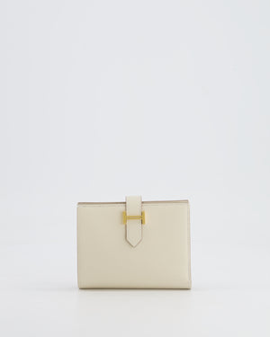 Hermès Bearn Compact Wallet in Craie Epsom Leather with Gold Hardware RRP £2,630