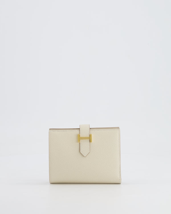 Hermès Bearn Compact Wallet in Craie Epsom Leather with Gold Hardware RRP £2,630