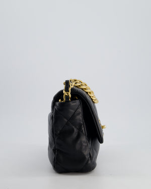 Chanel 19 Black Goatskin Small Flap Bag with Tricolour Hardware