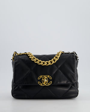 Chanel 19 Black Goatskin Small Flap Bag with Tricolour Hardware