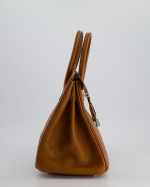 Hermès Birkin 30cm Retourne Bag in Fauve Barenia Faubourg Leather with Palladium Hardware