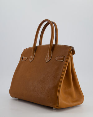 Hermès Birkin 30cm Retourne Bag in Fauve Barenia Faubourg Leather with Palladium Hardware
