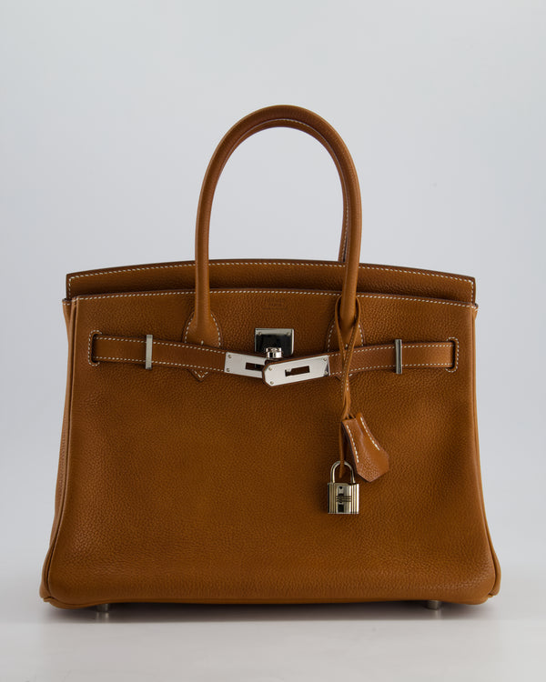 Hermès Birkin 30cm Retourne Bag in Fauve Barenia Faubourg Leather with Palladium Hardware