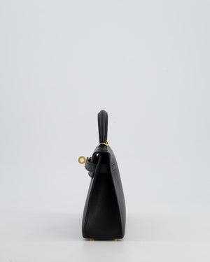 *HOT* Hermès Mini Kelly II 20cm Bag In Noir Epsom Leather with Gold Hardware
