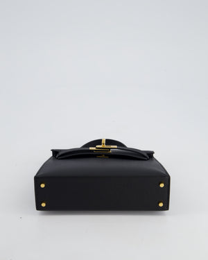 *HOT* Hermès Mini Kelly II 20cm Bag In Noir Epsom Leather with Gold Hardware