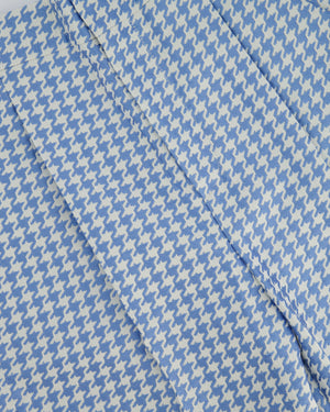 Christian Dior Pastel Blue Houndstooth Pleated Trouser Size FR 38 (UK 10)