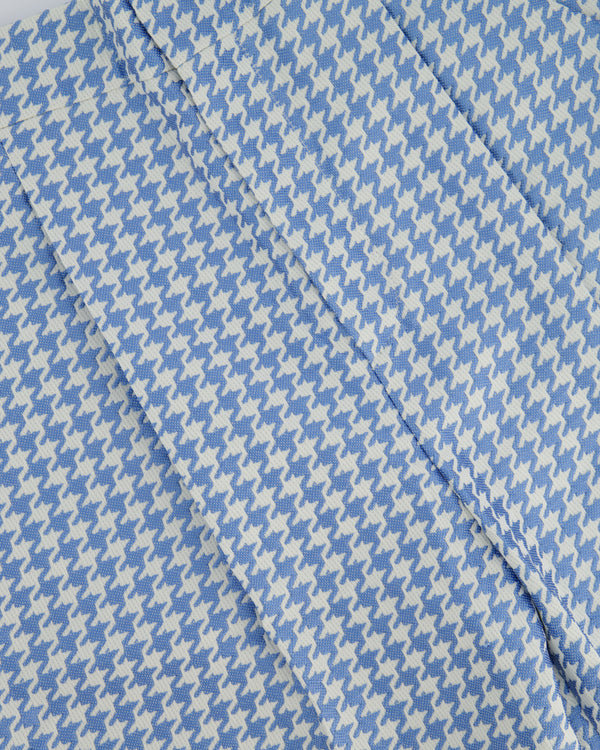 Christian Dior Pastel Blue Houndstooth Pleated Trouser Size FR 38 (UK 10)