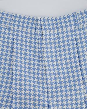 Christian Dior Pastel Blue Houndstooth Pleated Trouser Size FR 38 (UK 10)