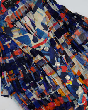 Chanel 16/S Cuba Pink and Blue Cotton Two-Piece Top and Maxi Skirt Set Size FR 36 (UK 8)