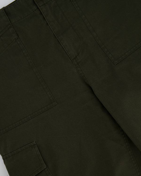 Céline Khaki Cargo Pants with Triomphe Logo Button Detail Size FR 38 (UK 10)
