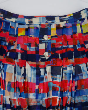 Chanel 16/S Cuba Pink and Blue Cotton Two-Piece Top and Maxi Skirt Set Size FR 36 (UK 8)