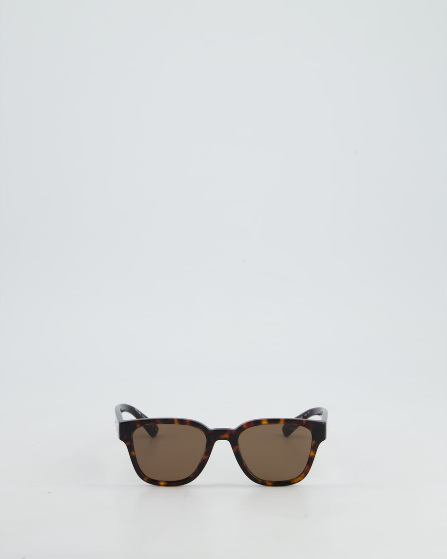 Prada Brown Tortoise Shell Square Framed Sunglasses