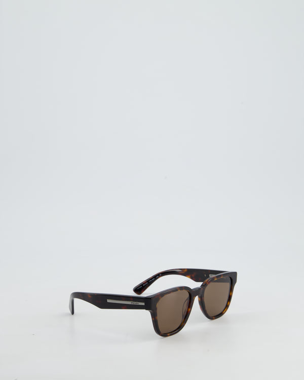 Prada Brown Tortoise Shell Square Framed Sunglasses