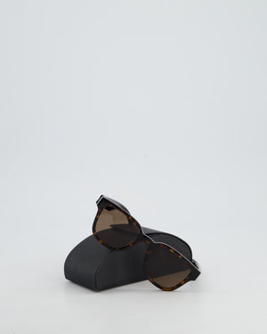 Prada Brown Tortoise Shell Square Framed Sunglasses