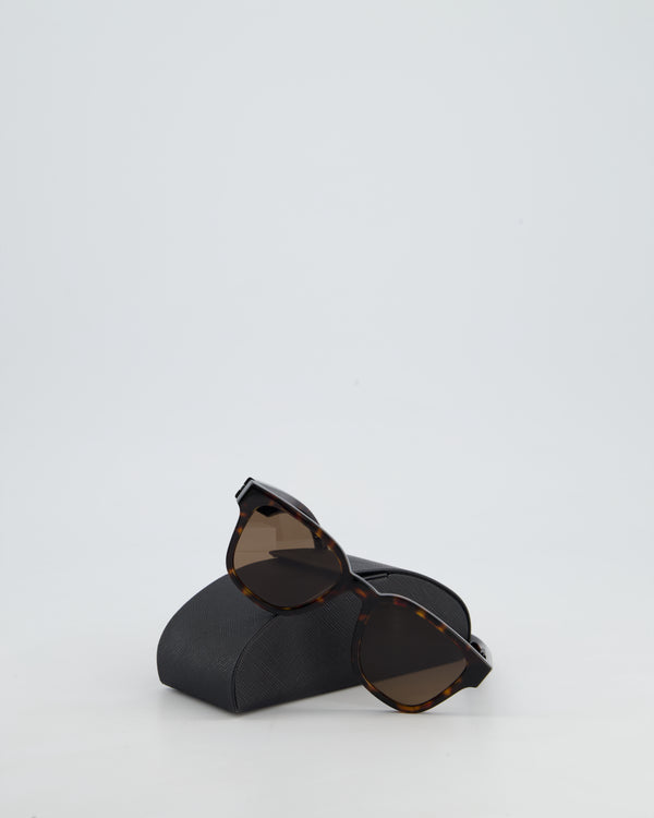 Prada Brown Tortoise Shell Square Framed Sunglasses