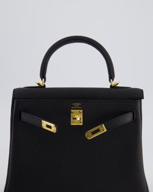 *HOLY GRAIL* Hermès Kelly Bag 25cm Retourne in Noir Togo Leather with Gold Hardware