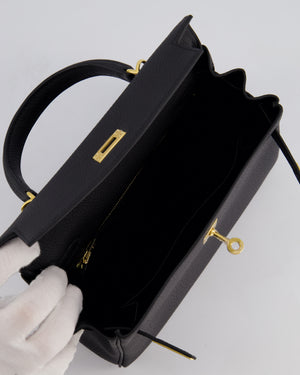 *HOLY GRAIL* Hermès Kelly Bag 25cm Retourne in Noir Togo Leather with Gold Hardware