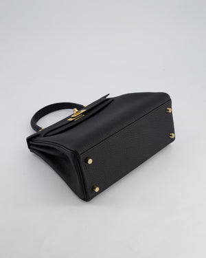 *HOLY GRAIL* Hermès Kelly Bag 25cm Retourne in Noir Togo Leather with Gold Hardware