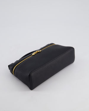 Loro Piana Dark Navy Calf Leather L19 Extra Pocket Pouch Bag with Gold Hardware