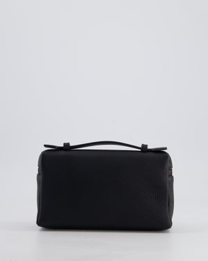Loro Piana Dark Navy Calf Leather L19 Extra Pocket Pouch Bag with Gold Hardware