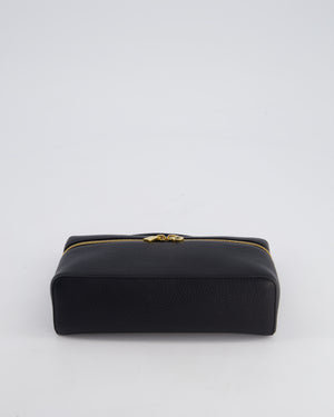 Loro Piana Dark Navy Calf Leather L19 Extra Pocket Pouch Bag with Gold Hardware