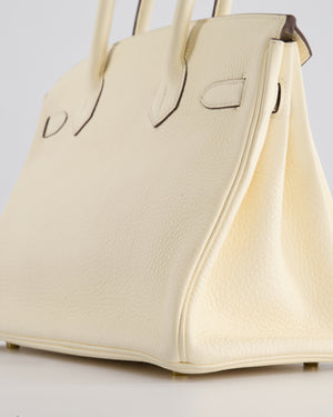 Hermès Birkin Retourne Bag 30cm in Nata Clemence Leather with Gold Hardware
