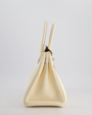 Hermès Birkin Retourne Bag 30cm in Nata Clemence Leather with Gold Hardware