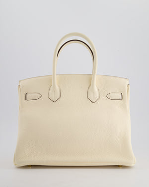 Hermès Birkin Retourne Bag 30cm in Nata Clemence Leather with Gold Hardware