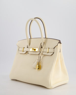 Hermès Birkin Retourne Bag 30cm in Nata Clemence Leather with Gold Hardware
