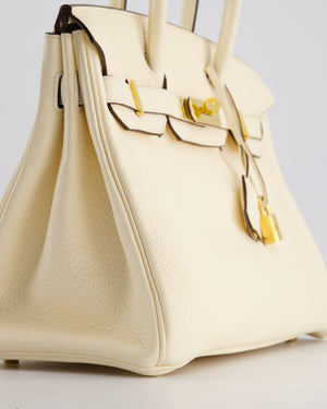 Hermès Birkin Retourne Bag 30cm in Nata Clemence Leather with Gold Hardware