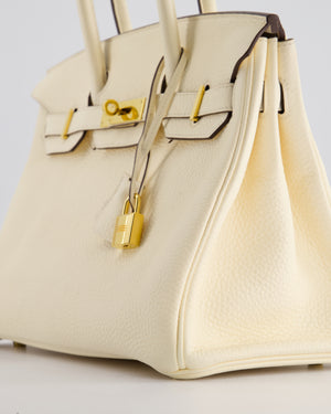 Hermès Birkin Retourne Bag 30cm in Nata Clemence Leather with Gold Hardware