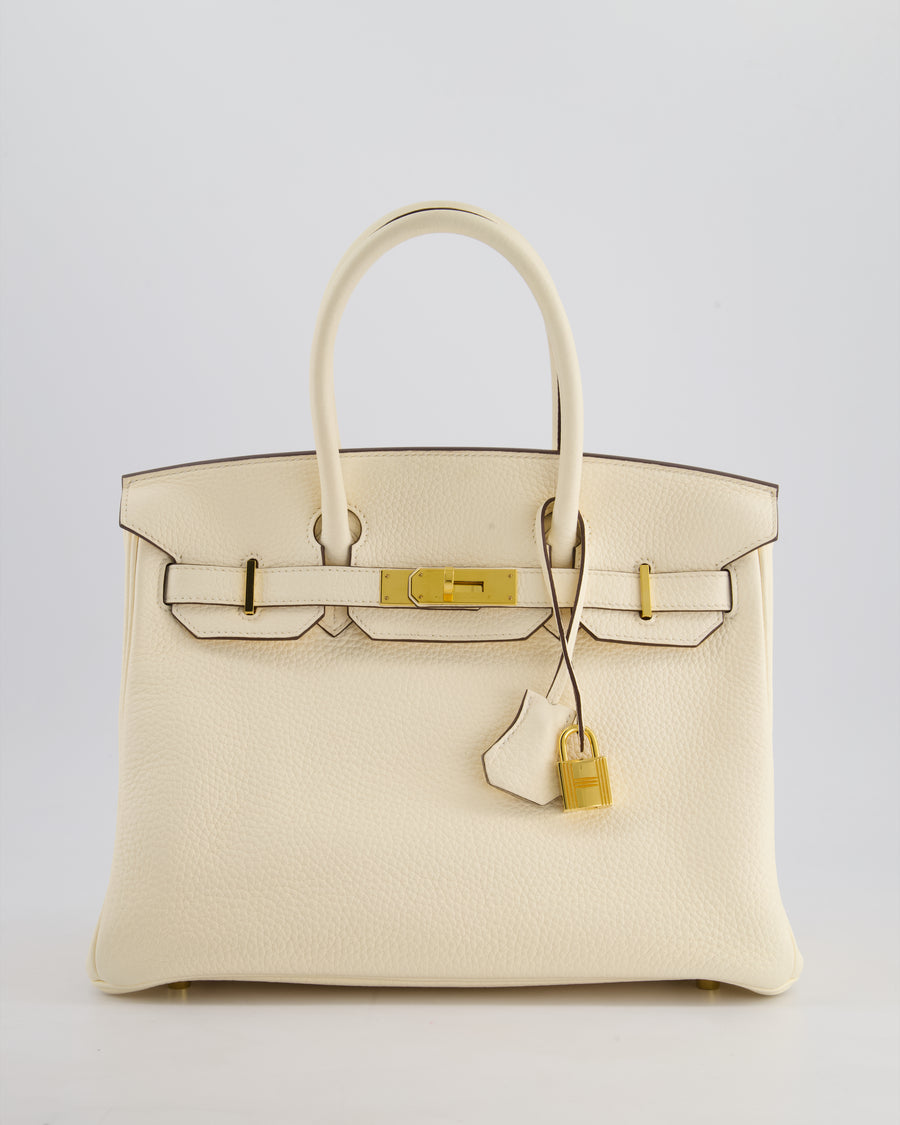 Hermès Birkin Retourne Bag 30cm in Nata Clemence Leather with Gold Hardware