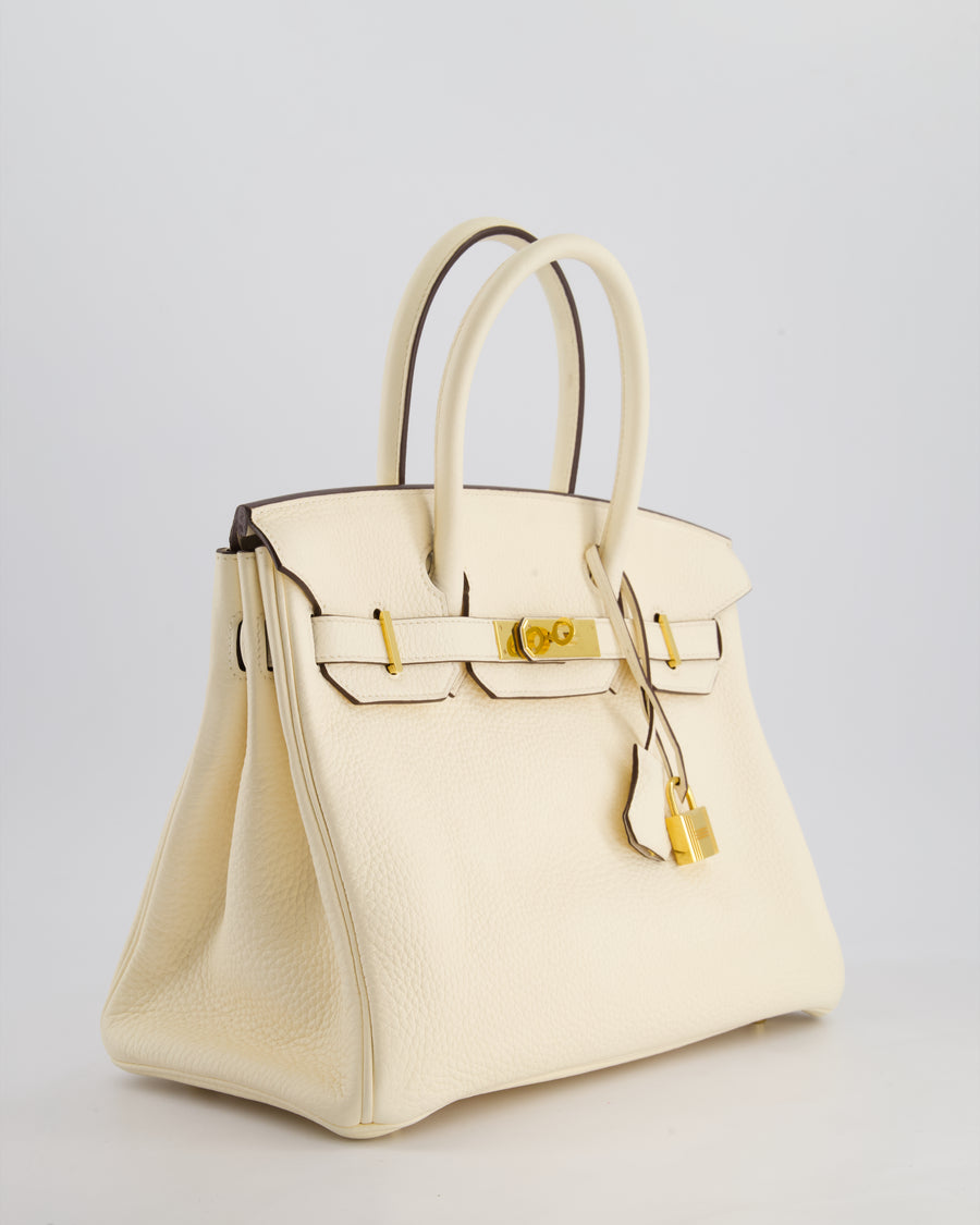 Hermès Birkin Retourne Bag 30cm in Nata Clemence Leather with Gold Hardware