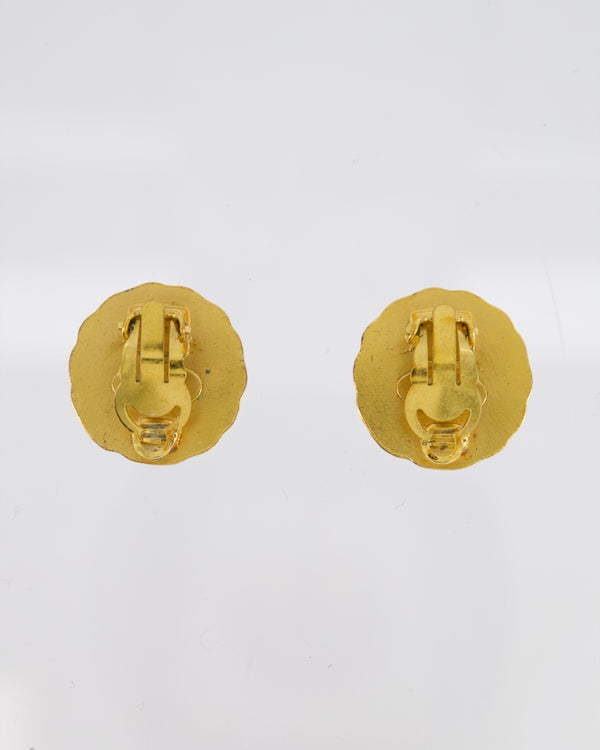 *HOT* Chanel Vintage Gold Round CC Logo Earrings
