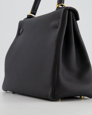 Hermès Kelly 28cm Retourne Bag in Black Togo Leather with Gold Hardware