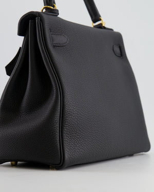 Hermès Kelly 28cm Retourne Bag in Black Togo Leather with Gold Hardware