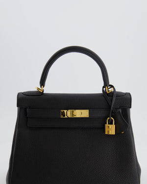 Hermès Kelly 28cm Retourne Bag in Black Togo Leather with Gold Hardware