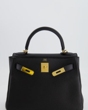 Hermès Kelly 28cm Retourne Bag in Black Togo Leather with Gold Hardware