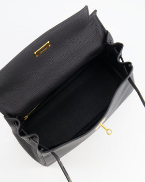 Hermès Kelly 28cm Retourne Bag in Black Togo Leather with Gold Hardware