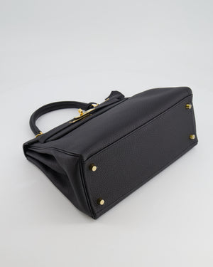 Hermès Kelly 28cm Retourne Bag in Black Togo Leather with Gold Hardware