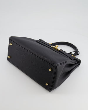 Hermès Kelly 28cm Retourne Bag in Black Togo Leather with Gold Hardware