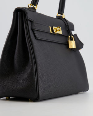 Hermès Kelly 28cm Retourne Bag in Black Togo Leather with Gold Hardware