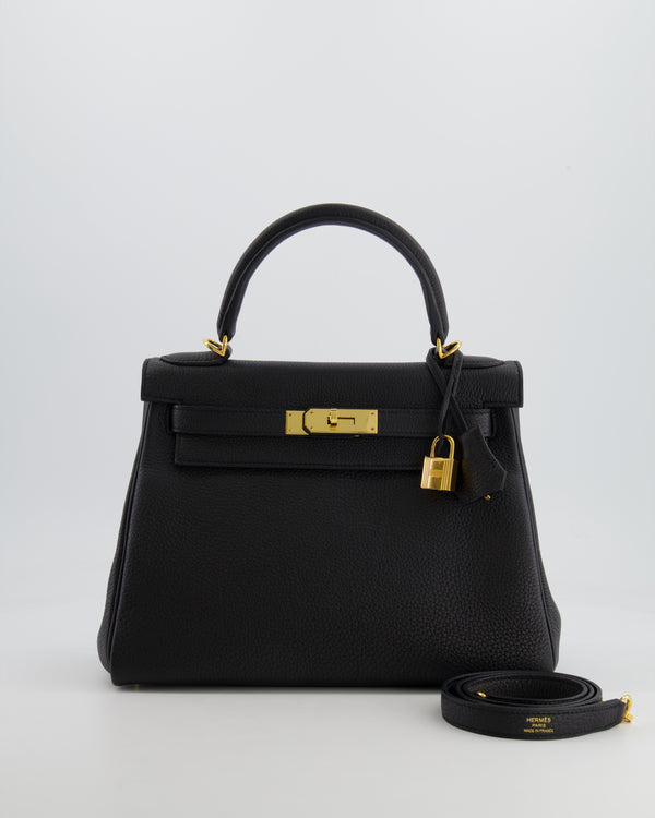 Hermès Kelly 28cm Retourne Bag in Black Togo Leather with Gold Hardware
