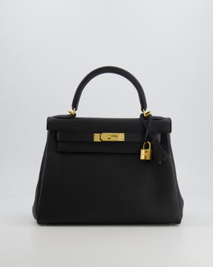 Hermès Kelly 28cm Retourne Bag in Black Togo Leather with Gold Hardware