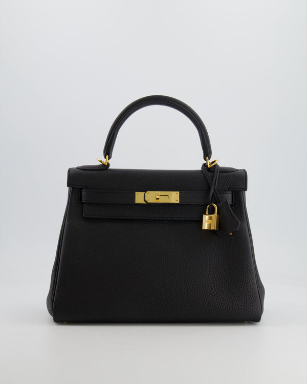 Hermès Kelly 28cm Retourne Bag in Black Togo Leather with Gold Hardware