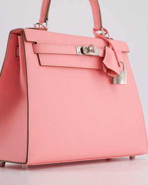 *VERY RARE* Hermès Kelly Sellier 25cm Bag in Rose Confetti Epsom Leather with Palladium Hardware